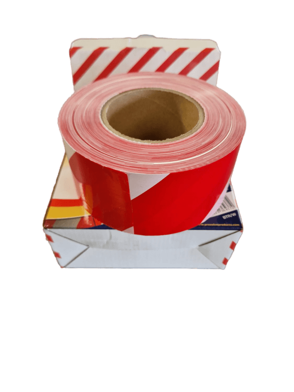 Red White Barrier Tape Resin Bound Tools red-white-barrier-tape-resin-bound-tools